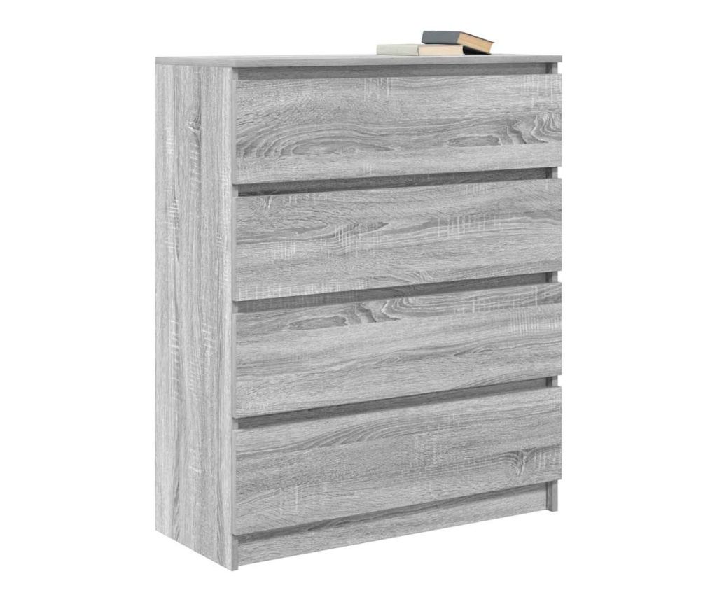 Сайдборд, сив сонома, 80x35x99 см, инженерно дърво - 4