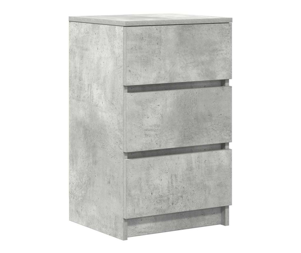 Нощни шкафчета с 3 чекмеджета, 2 бр, бетонно сив, 39x35x65 см - 5