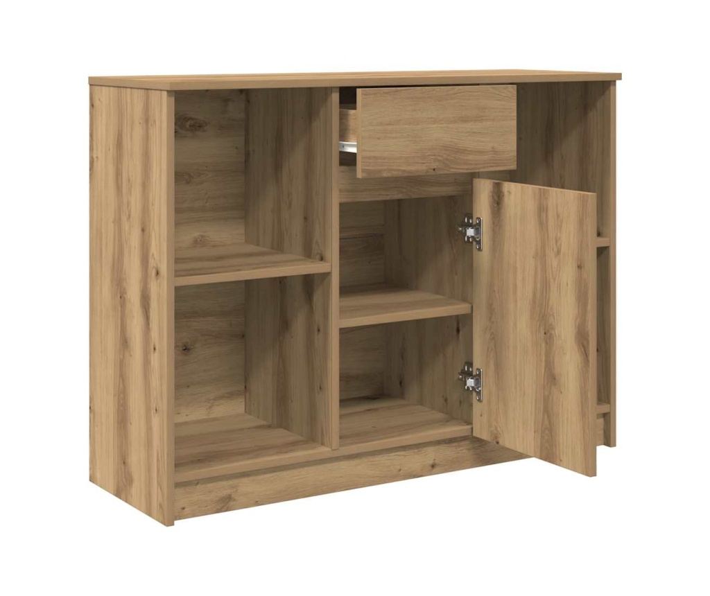 Бюфет с чекмеджета, дъб артизан 101x35x76см Инженерна дървесина - 5