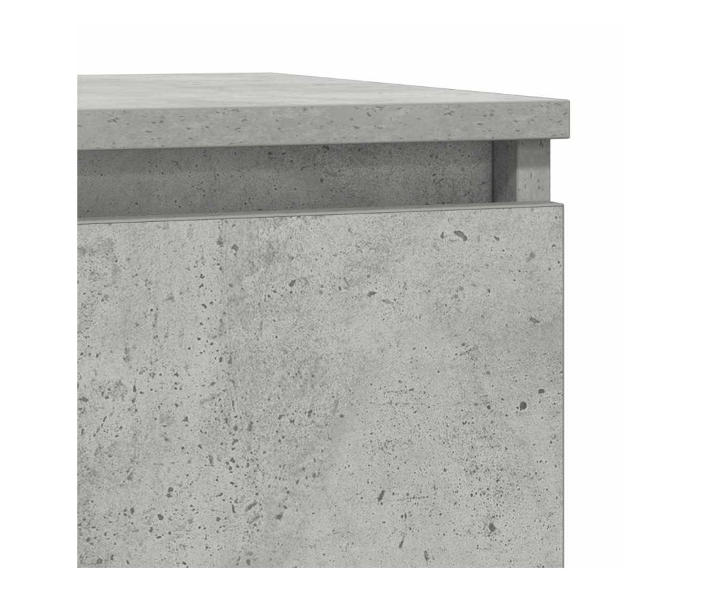 Бюфет с чекмеджета, бетонно сив, 71x35x65 см, инженерно дърво - 10