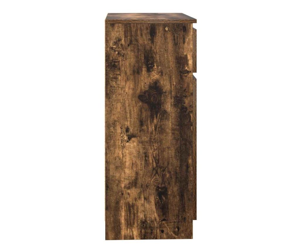 Бюфет с чекмеджета, опушен дъб, 71x35x84 см, инженерно дърво - 7