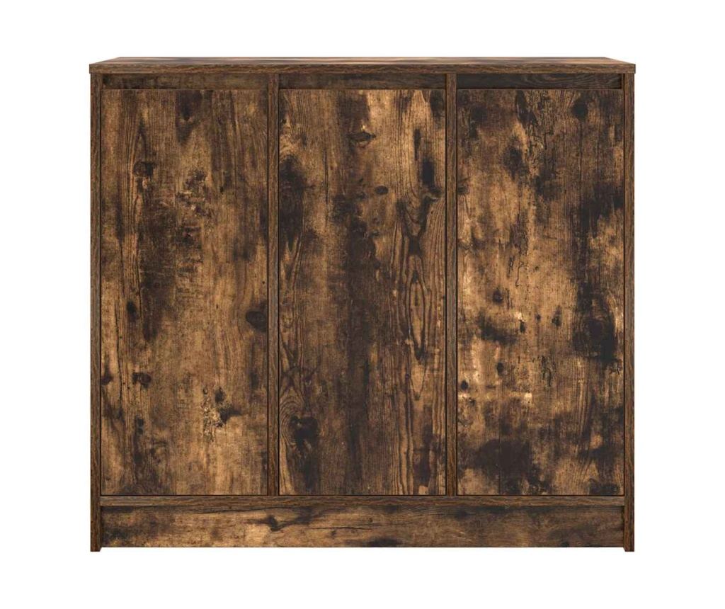 Сайдборд, опушен дъб, 85x34x76 см, инженерно дърво - 6