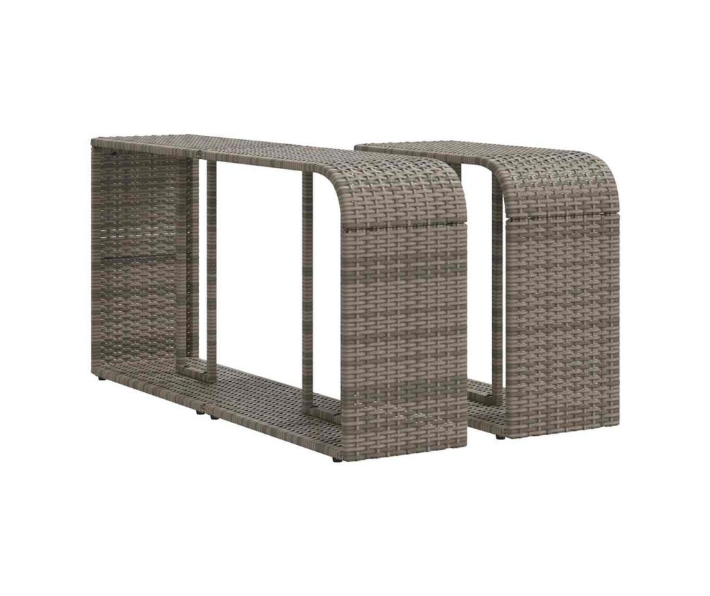 Градински комплект диван с възглавници 11 части сив полиратан - 8