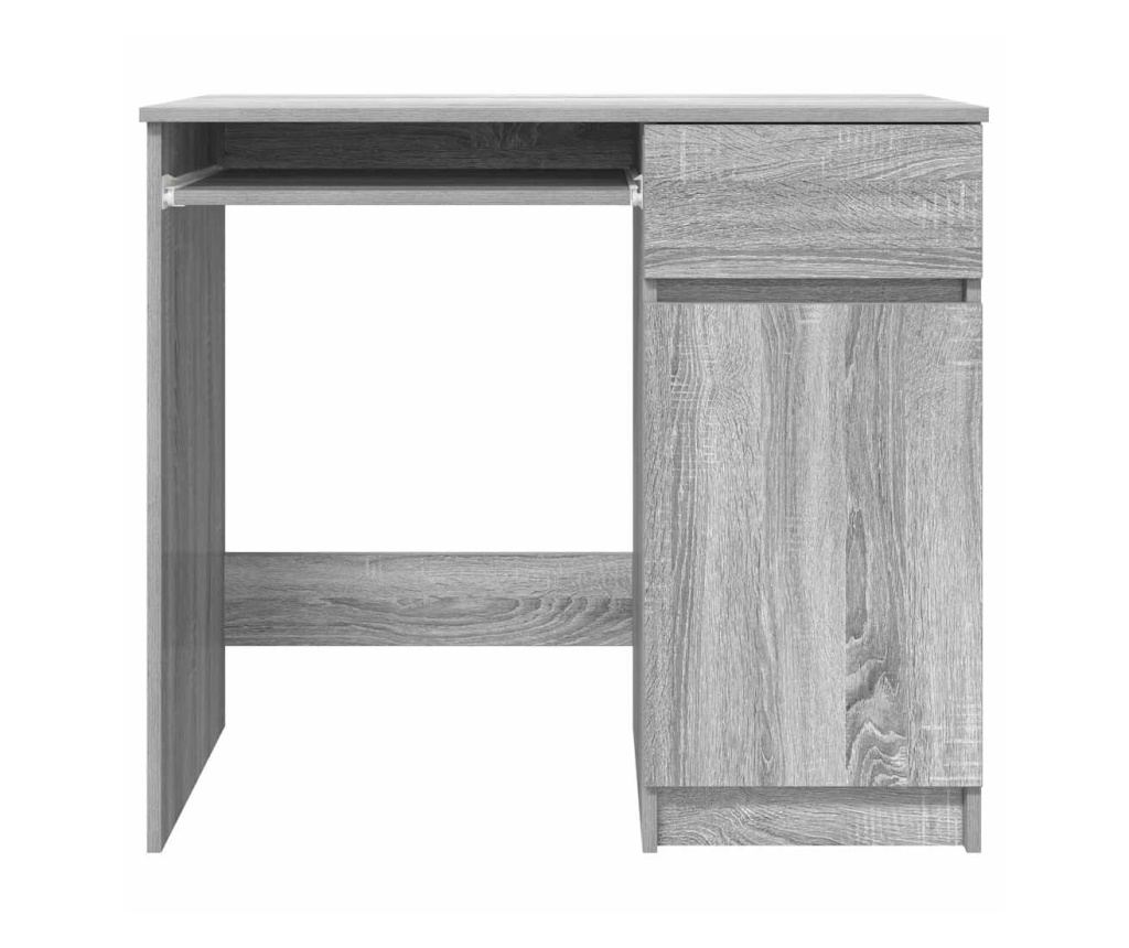 Бюро, сив сонома, 86x49x76 см, инженерно дърво - 6