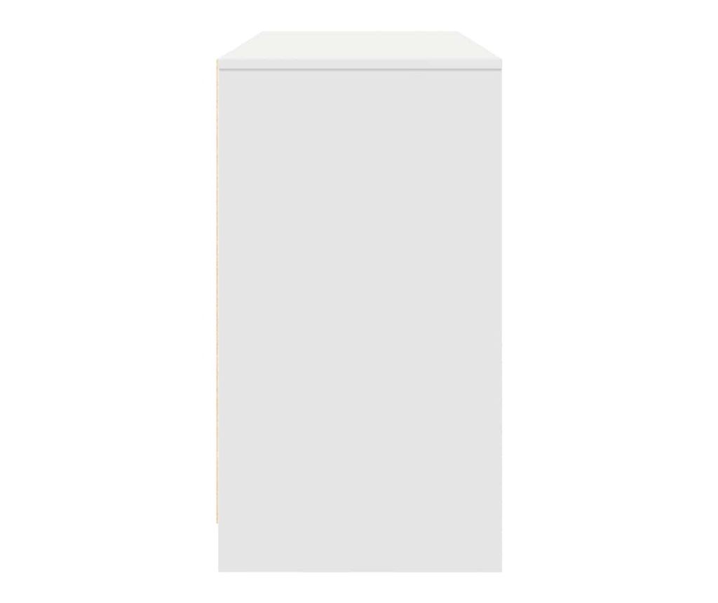 Бюро, бяло, 120x42x76 см, инженерно дърво - 7