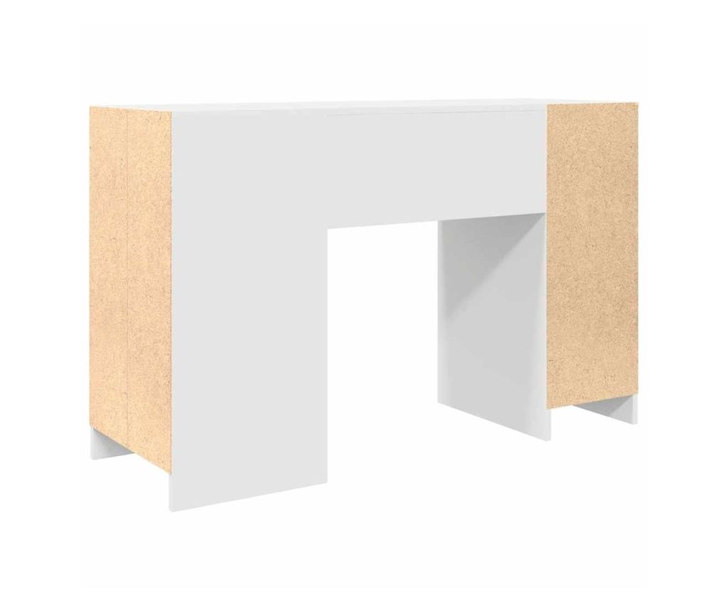 Бюро, бяло, 120x42x76 см, инженерно дърво - 8