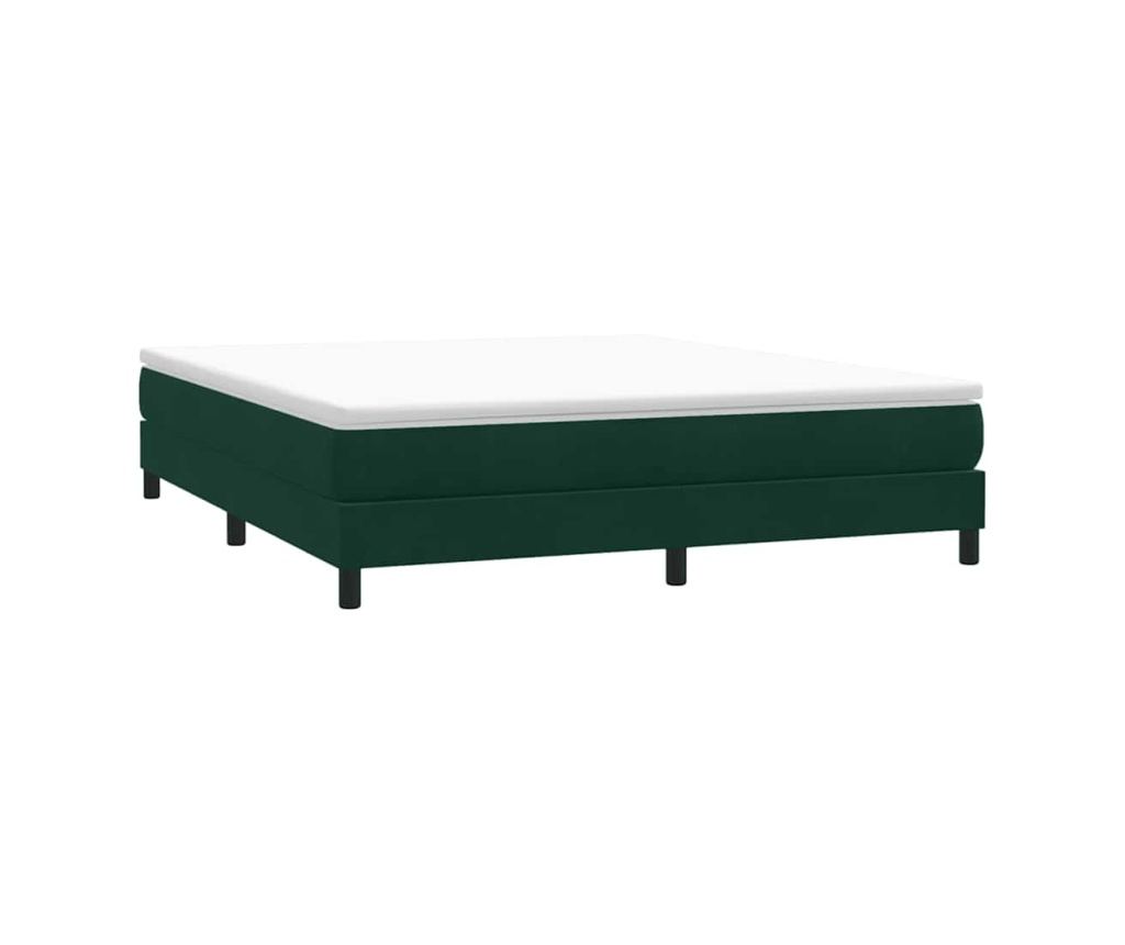 Box Spring легло без матрак Тъмнозелено 180x220 cm кадифе - 3