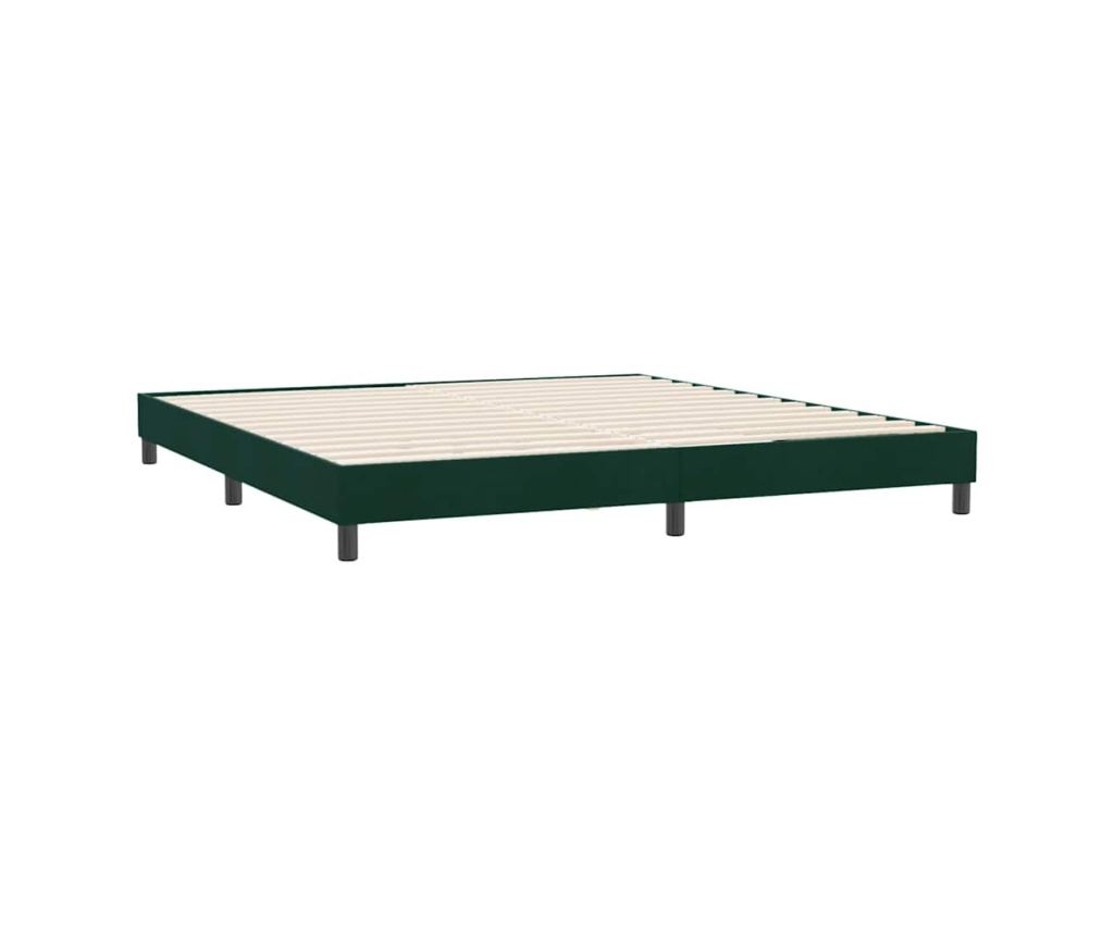 Box Spring легло без матрак Тъмнозелено 180x220 cm кадифе - 4