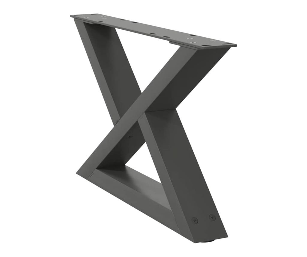 Крака за масичка за кафе, 2 бр., антрацит, 50x(30-31,3) см, стомана - 4