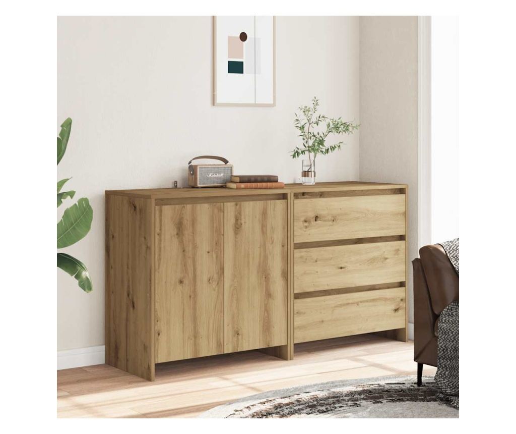 2 броя бюфет Artisan Oak Engineered Wood - 3