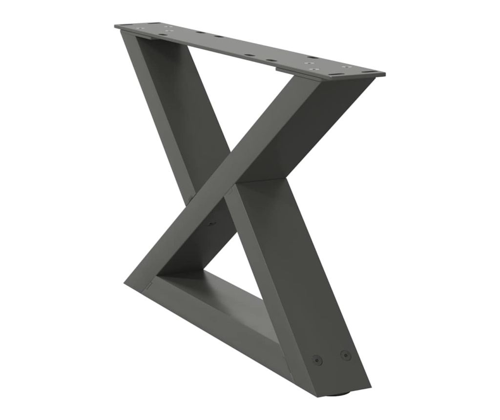 Крака за масичка за кафе, 2 бр., антрацит, 60x(30-31,3) см, стомана - 4
