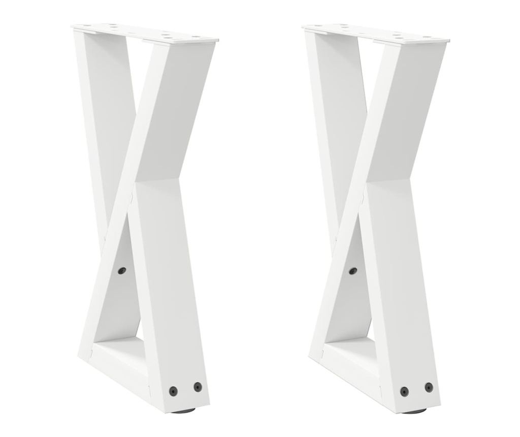 Крака за масичка за кафе, 2 бр., бели, 38 x (42-43,3) см, стомана - 2