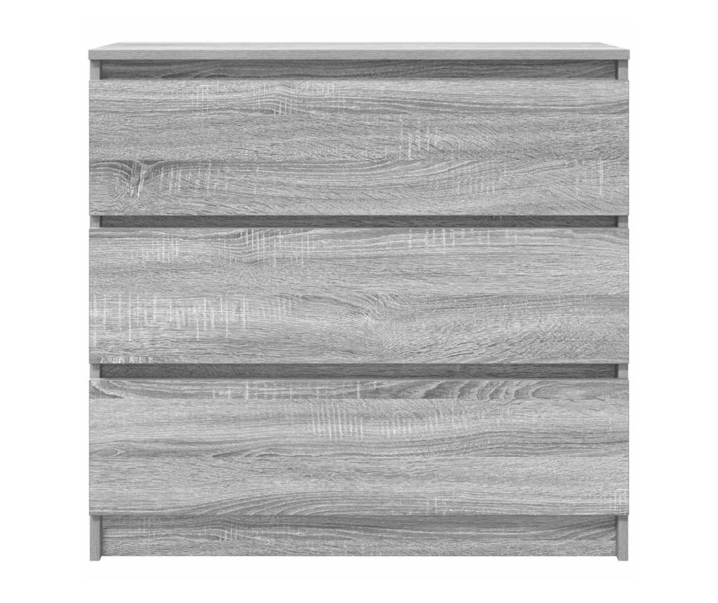 Сайдборд, сив сонома, 80x35x76 см, инженерно дърво - 6