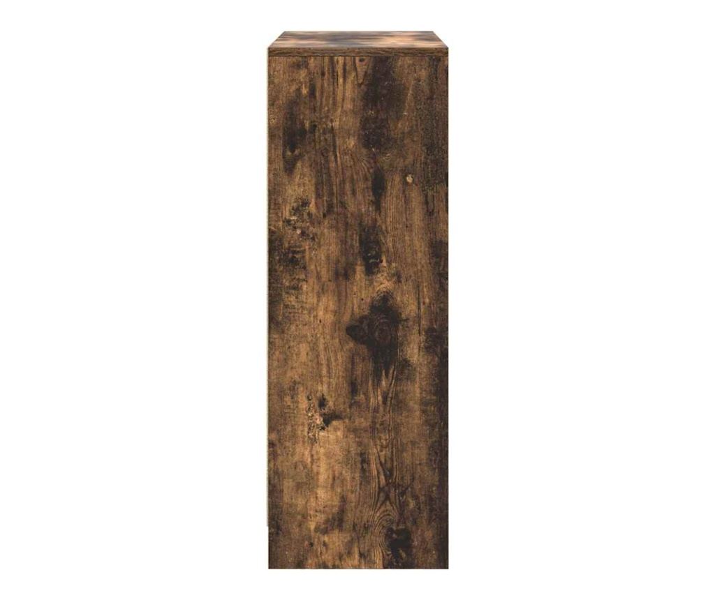 Бюфет с чекмеджета и вратички, опушен дъб, 73x31x90 см - 7