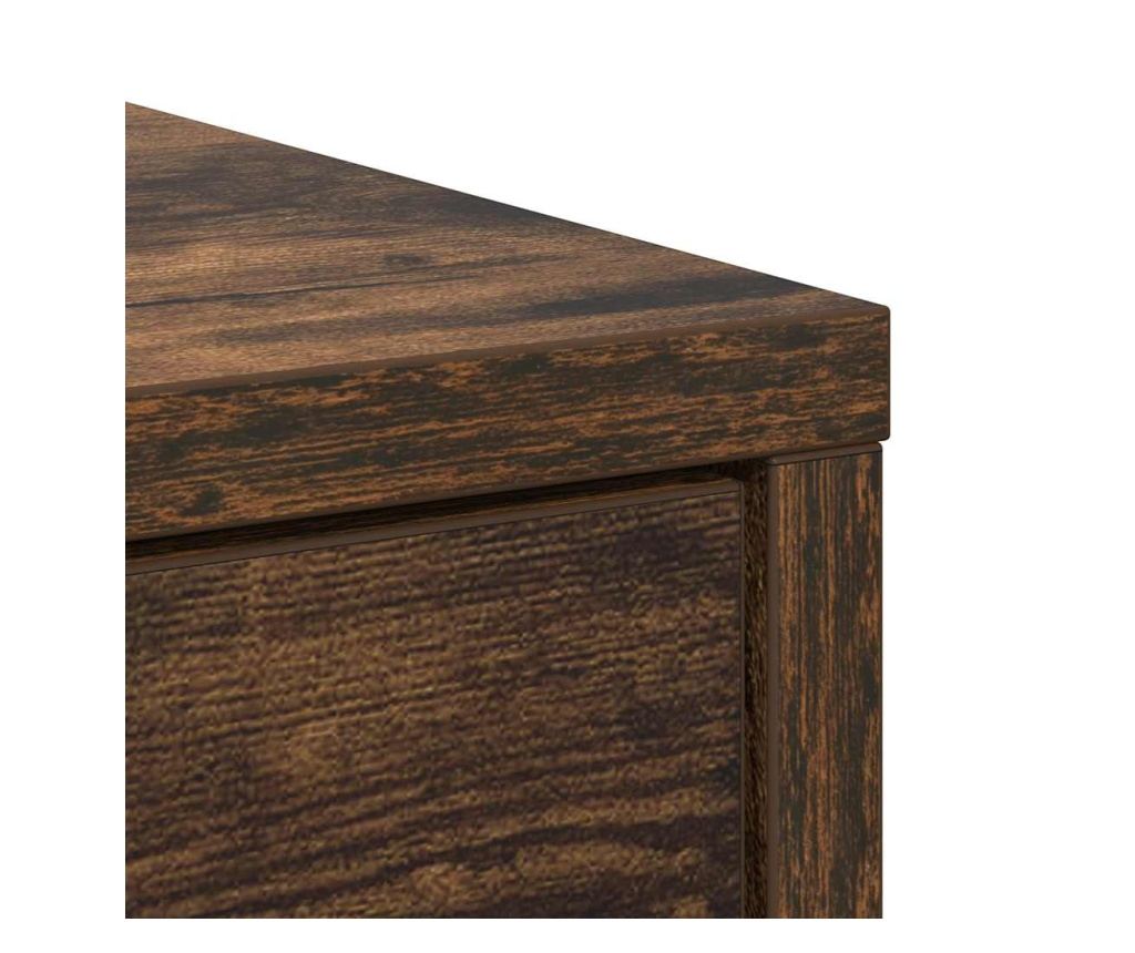 Бюфет с чекмеджета и вратички, опушен дъб, 73x31x90 см - 9