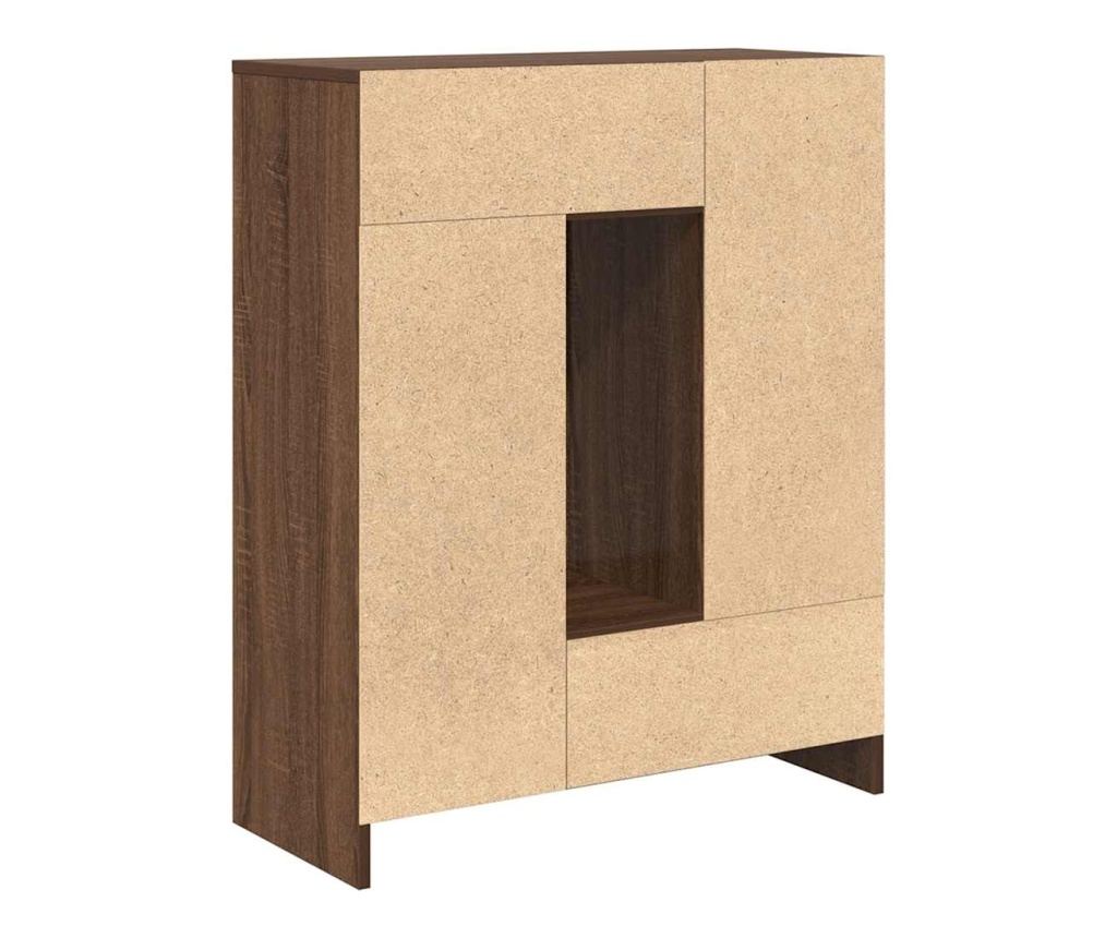 Бюфет с чекмеджета и вратички, кафяв дъб, 73x31x90 см - 8