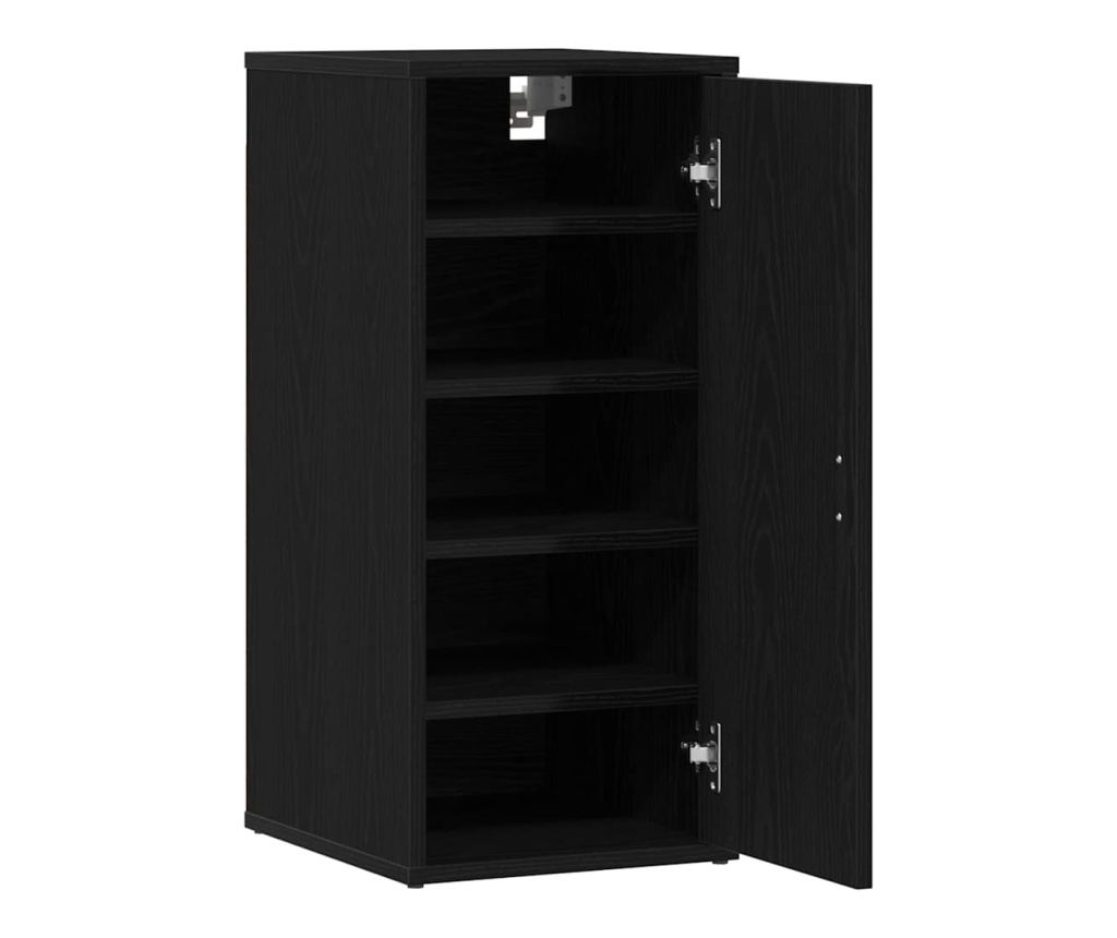 Шкафове за обувки 2 бр черен дъб 32x35x70 см инж. дървесина - 5