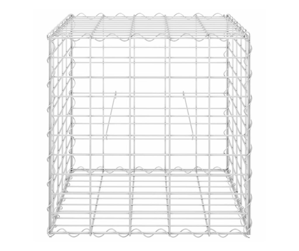 Кубичен габион повдигната леха, стоманена тел, 50x50x50 cм - 4