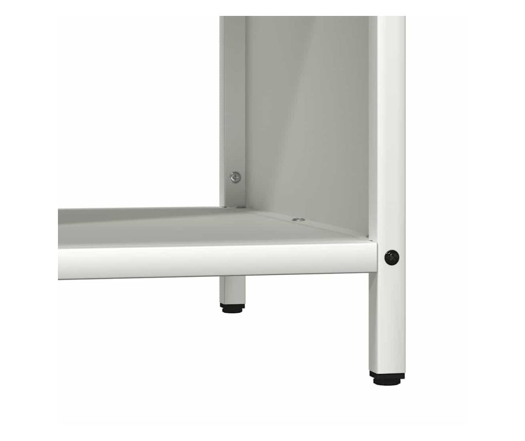 Стойка за дърва за огрев с дървен плот, бяла 100,5x35,5x40 см - 9