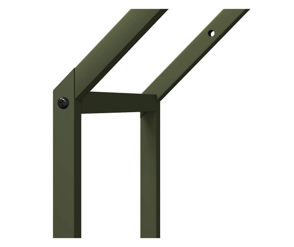 Стойка за дърва за огрев маслиненозелена 40x25x60 см - 7