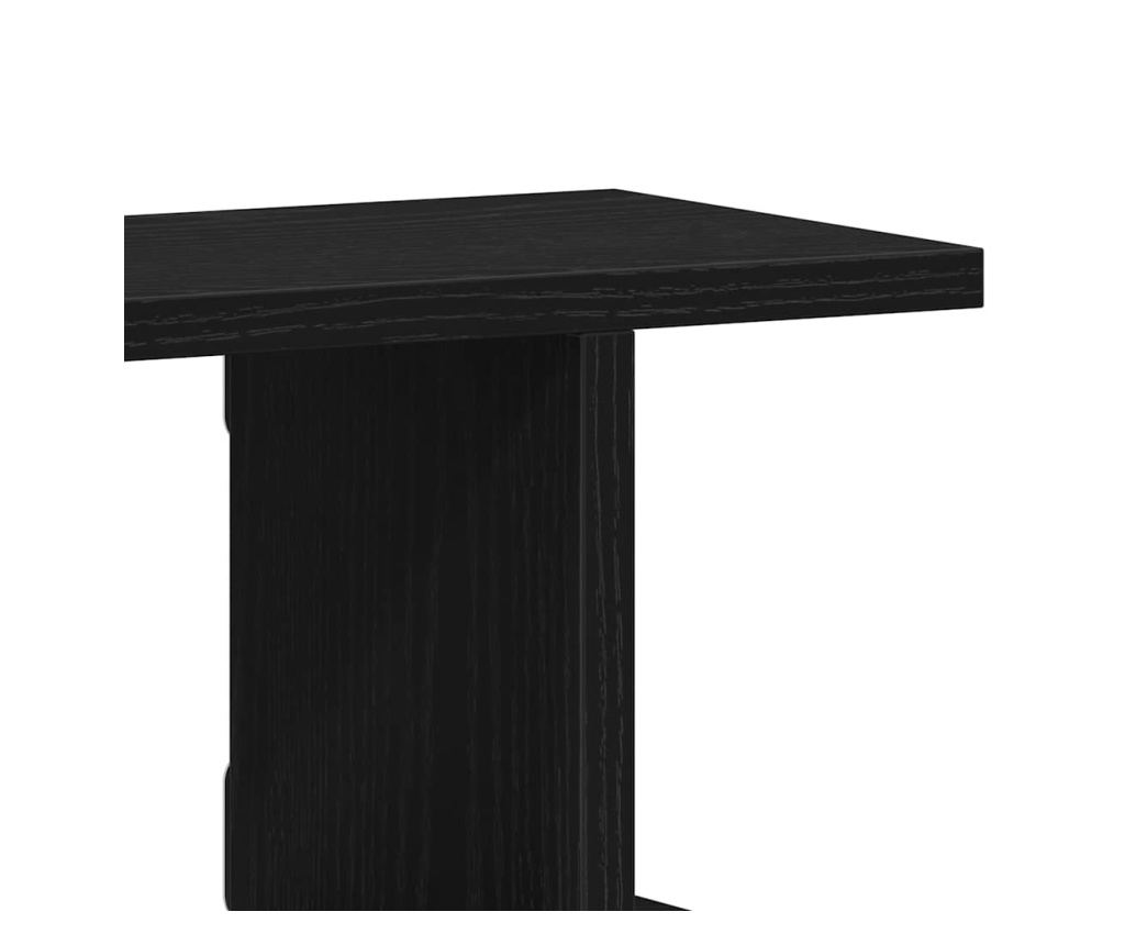 Стенни рафтове 2 бр черно и дъб 105x18x20 см инженерно дърво - 9