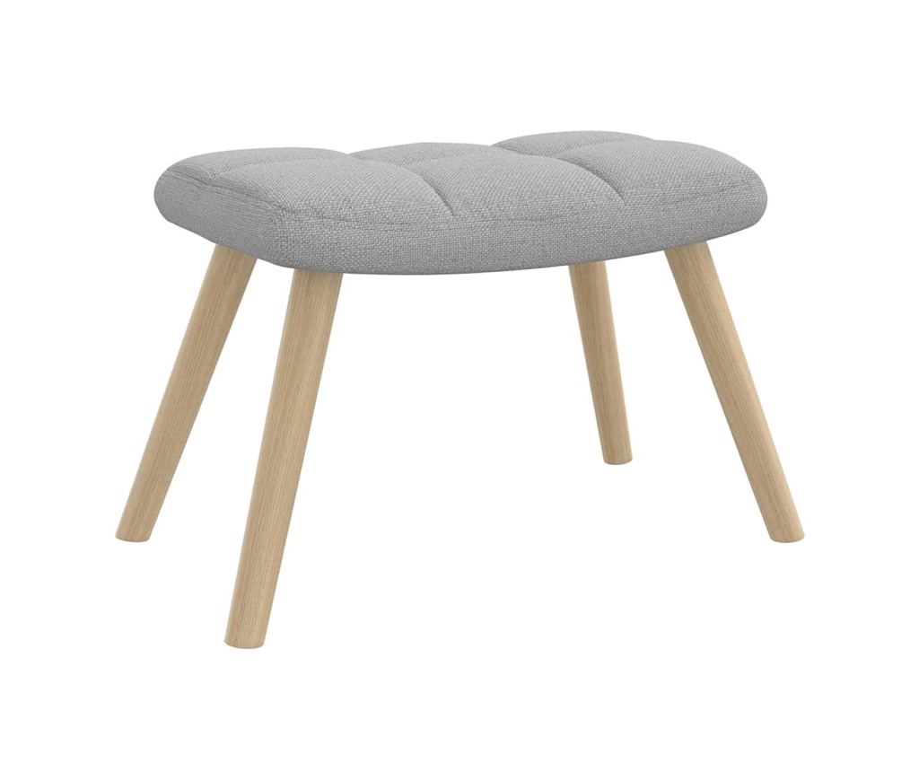 Люлеещ се стол с табуретка за крака Cloud Grey Fabric - 6