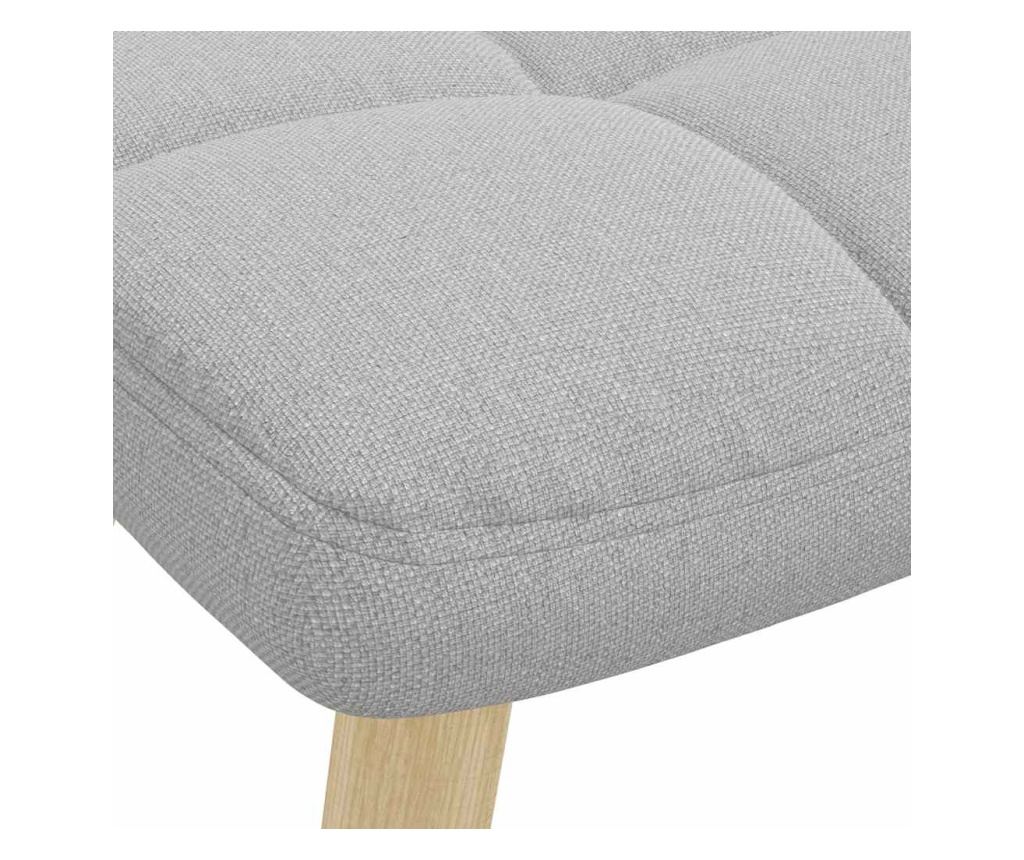 Люлеещ се стол с табуретка за крака Cloud Grey Fabric - 9