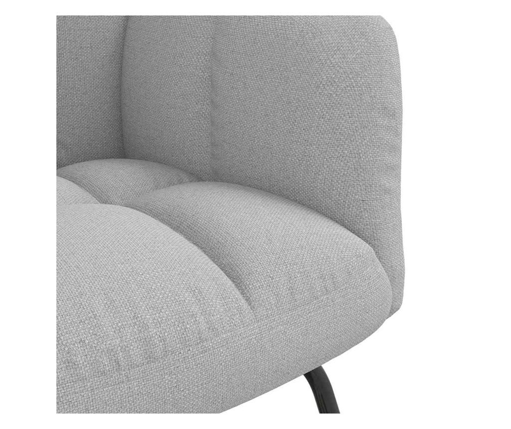 Люлеещ се стол с табуретка за крака Cloud Grey Fabric - 10