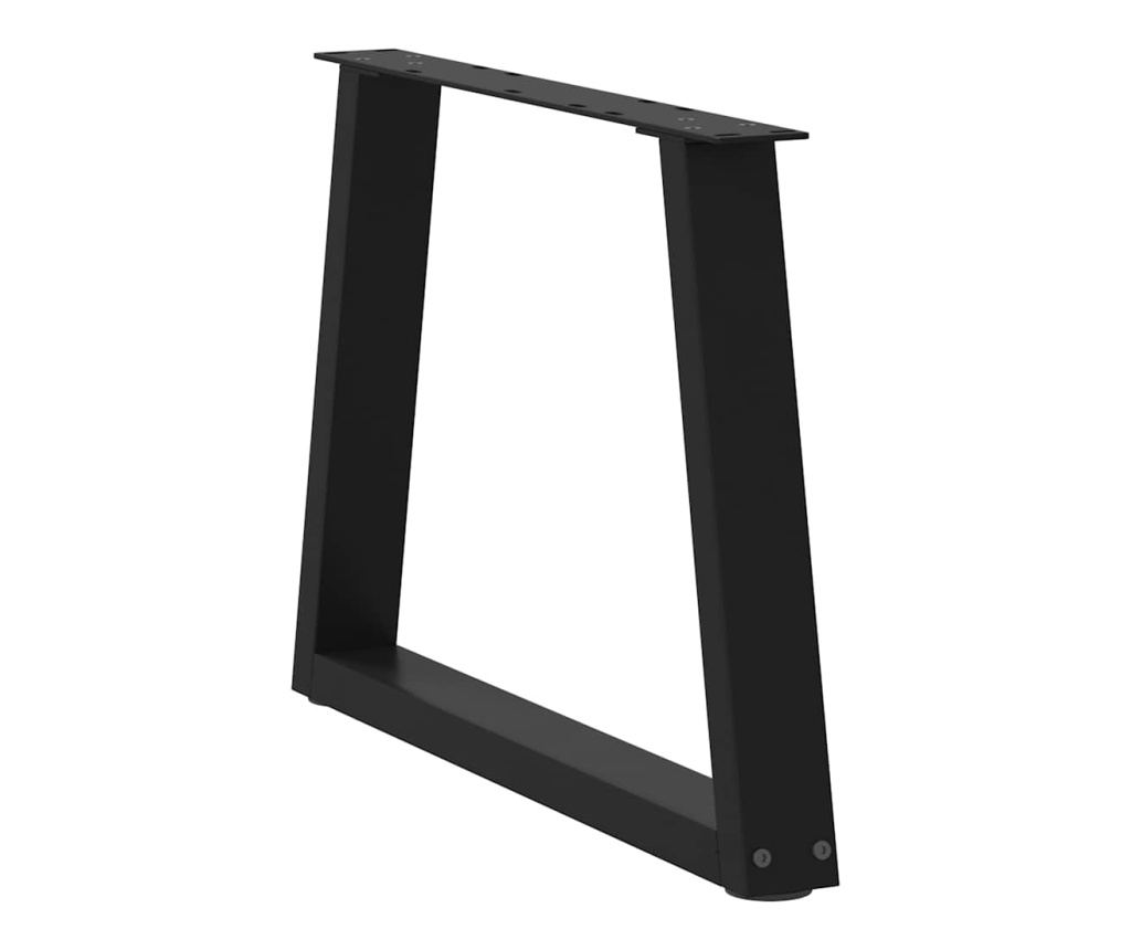 Крака за масичка за кафе, V-образни, 2 бр., черни, 70 x (42-43,3) см, стомана - 4