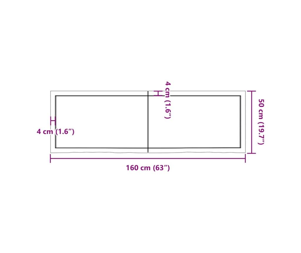 Стенен рафт светлокафяв 160x50x(2-4) см обработен масивен дъб - 10