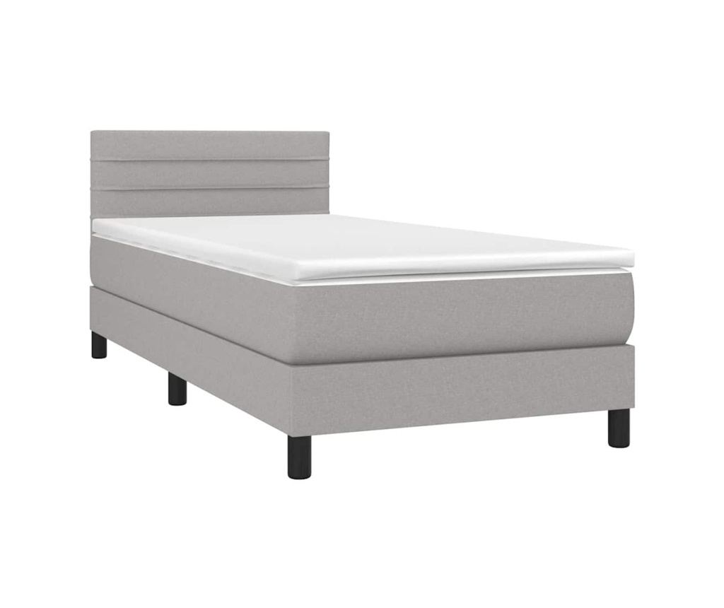 Okvir za krevet s madracem i LED rasvjetom, svijetlo siva, 80x200 cm, tekstil - 3