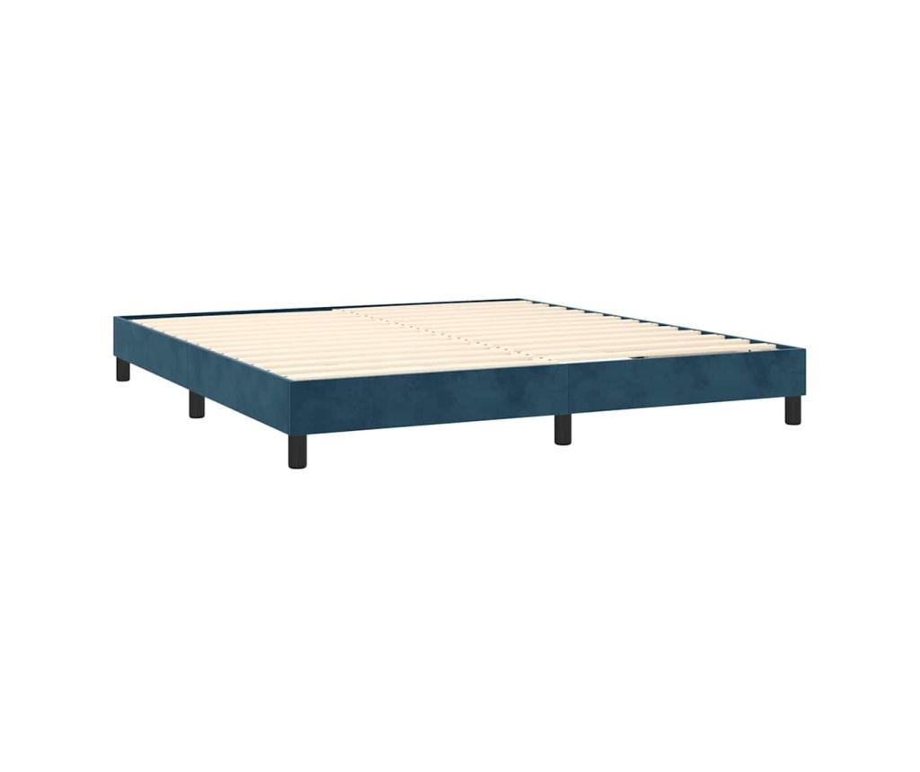 Boxspring krevet, tamnoplavi, 160x200 cm, baršun - 4