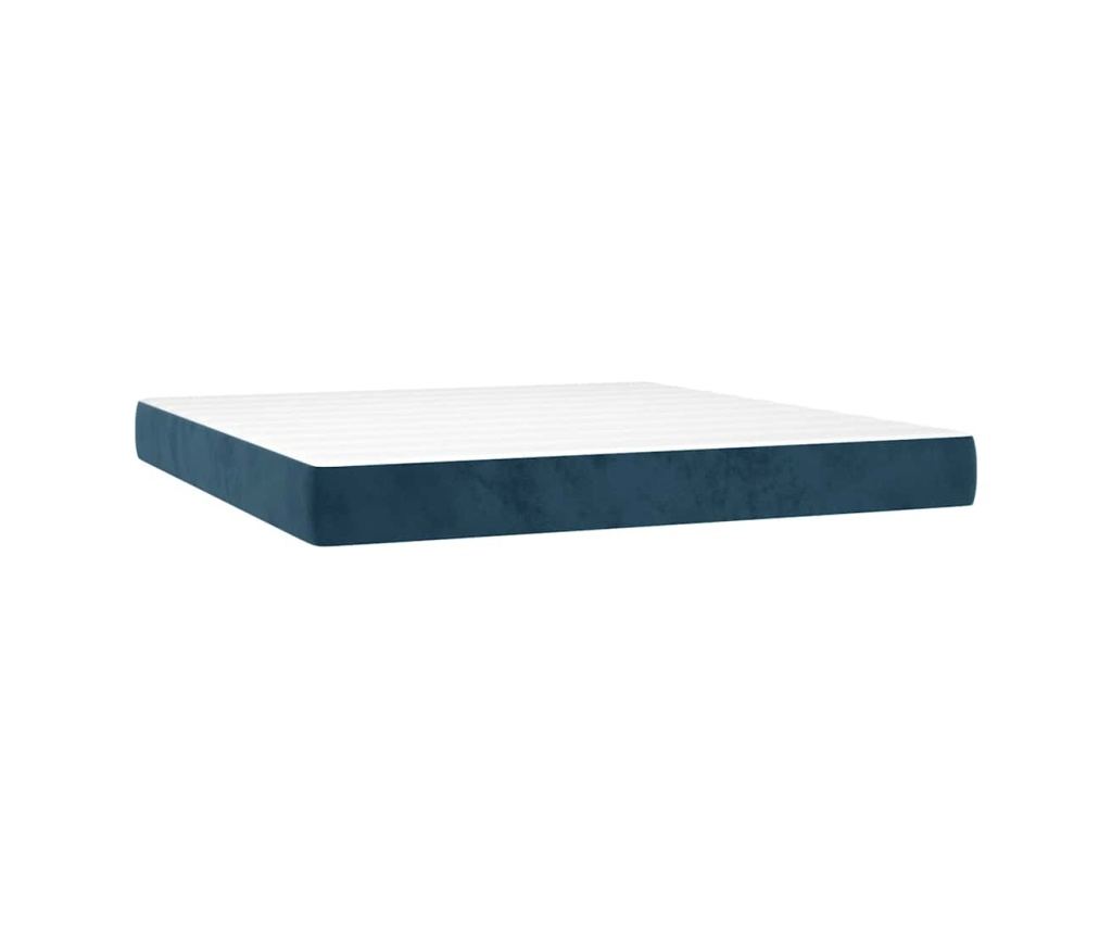 Boxspring krevet, tamnoplavi, 160x200 cm, baršun - 5