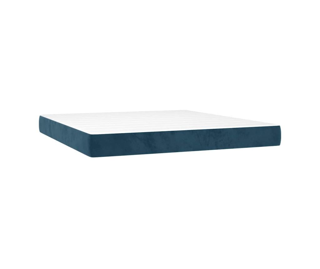 Boxspring krevet, tamnoplavi, 160x200 cm, baršun - 5