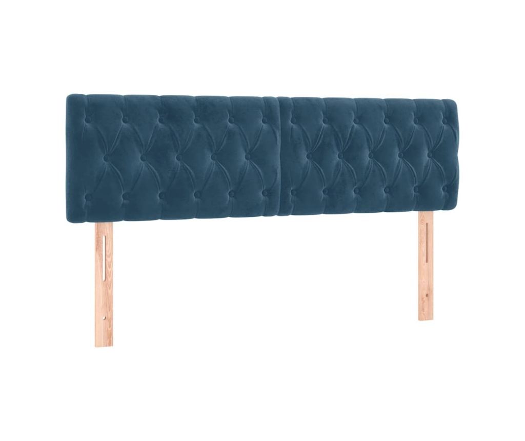 Boxspring krevet, tamnoplavi, 160x200 cm, baršun - 6