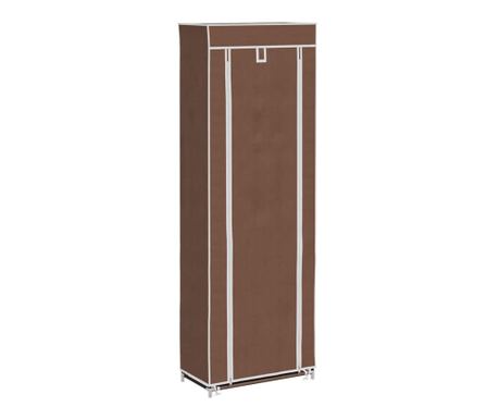 vidaXL Dulap pantofi material textil, cu capac, maro, 57x29x162 cm