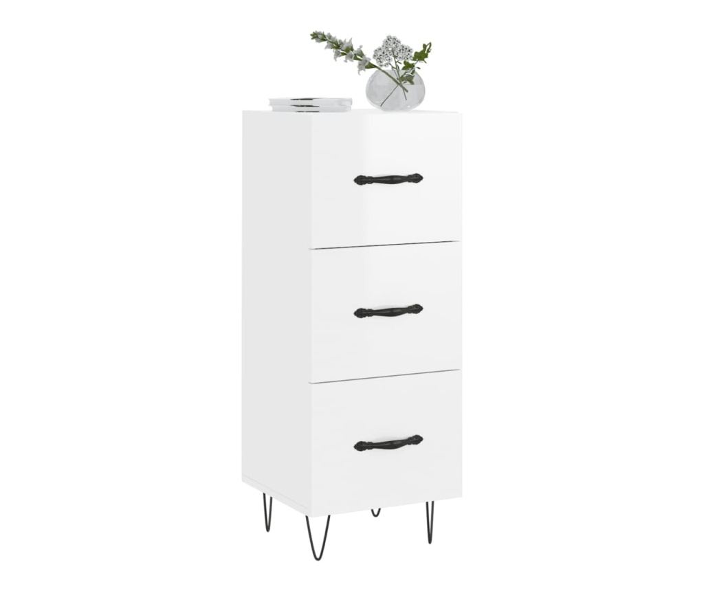 Ormarić za posuđe, visoki sjaj bijeli, 34,5x34x90 cm, kompozitno drvo - 3