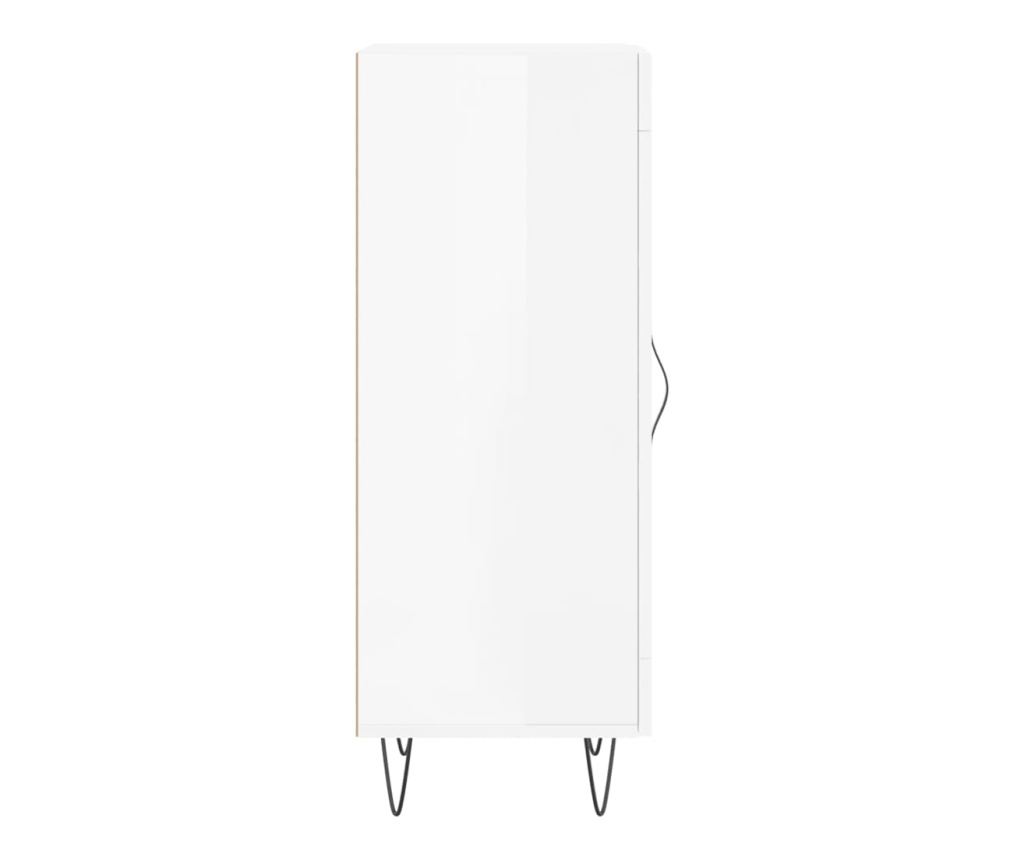 Konzola, bijela visokog sjaja, 34,5x34x90 cm, kompozitno drvo - 7