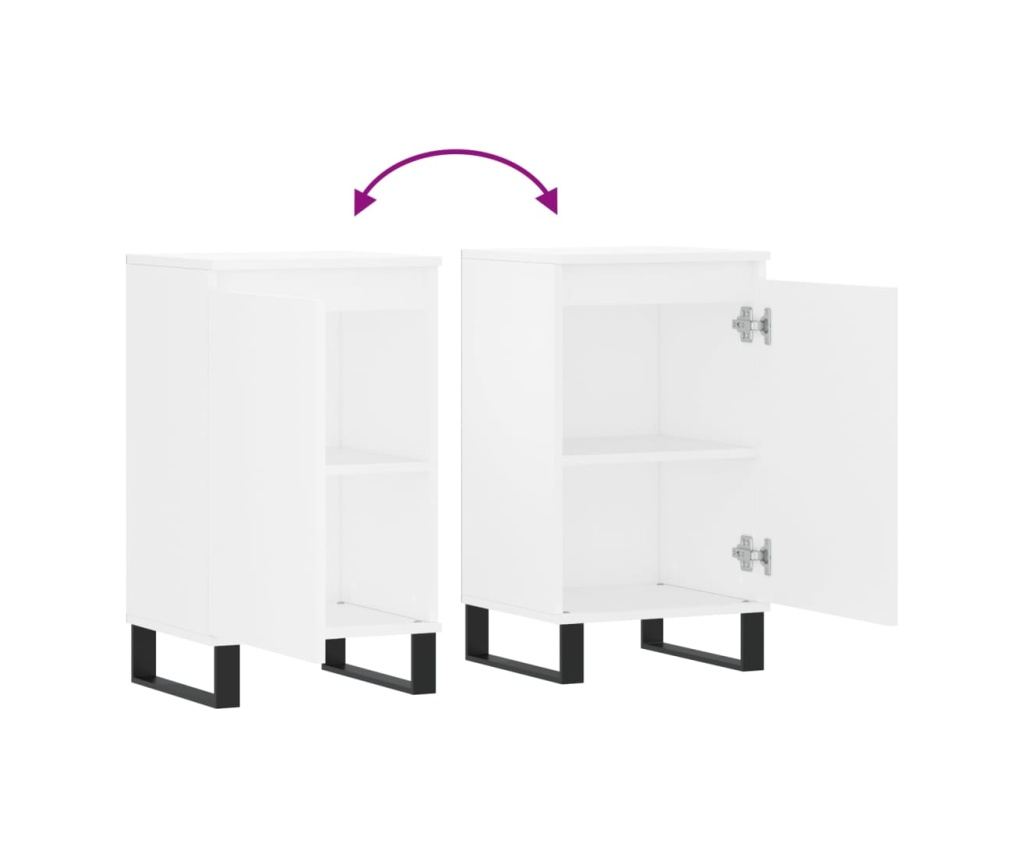 Komoda, 2 kom, bijela, 40x35x70 cm, konstruirano drvo - 10