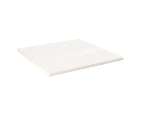 Ploča za stol bijela 70x70x2,5 cm masivna borovina četvrtasta