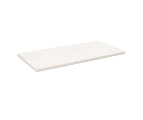 Ploča za stol bijela 110x60x2,5 cm masivna borovina pravokutna