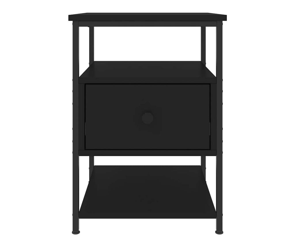 Noćni ormarići, 2 kom, crni, 40x42x56 cm, konstruirano drvo - 7