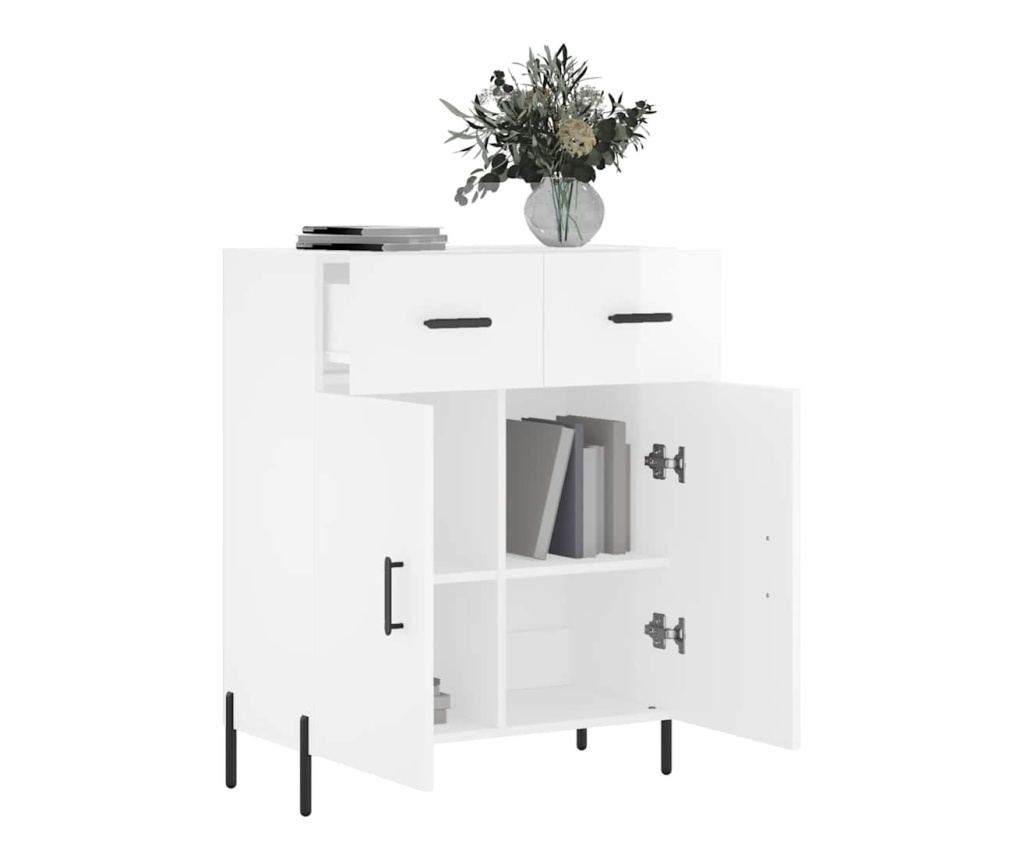 Ormarić za posluživanje, sjajno bijeli, 69,5x34x90 cm, kompozitno drvo - 4