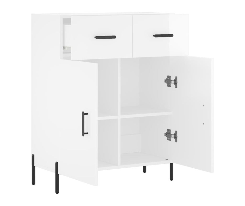 Ormarić za posluživanje, sjajno bijeli, 69,5x34x90 cm, kompozitno drvo - 5