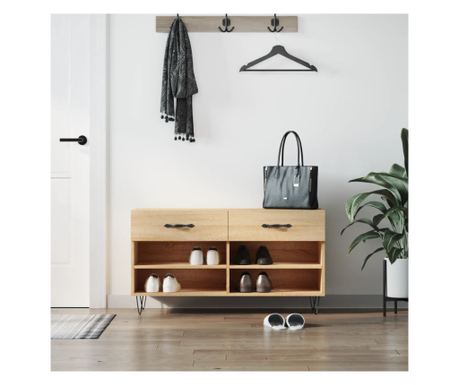 Klupe za cipele, hrast sonoma, 102x35x55 cm, obrađeno drvo
