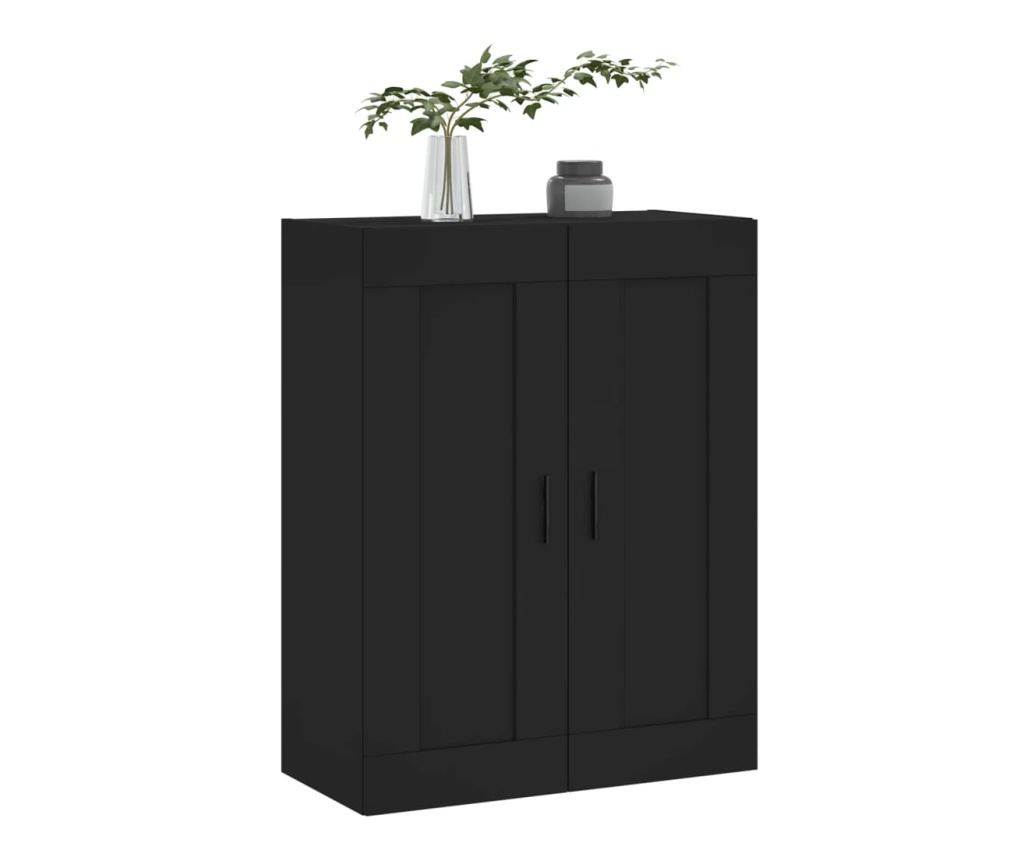 Zidni ormarić, crni, 69,5x34x90 cm, konstruirano drvo - 4