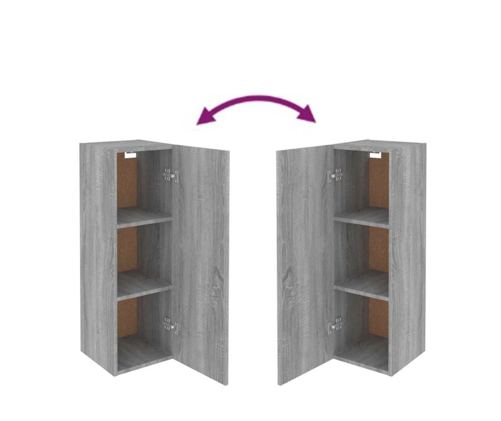 TV Ormarić, 2 kom, Sonoma siva, 30,5x30x90 cm, Konstruirano drvo - 10