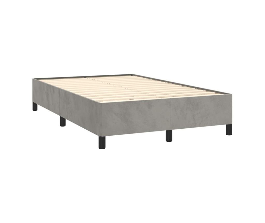 Box spring postel s matrací světle šedá 120x190 cm samet - 4