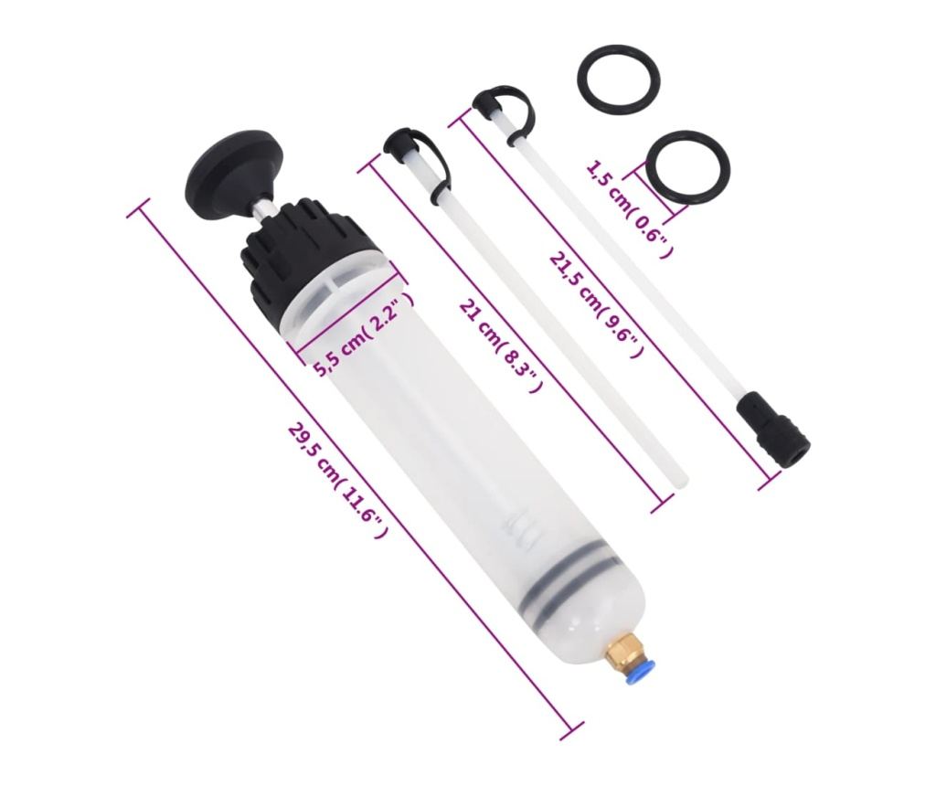 vidaXL Purjor de frână, alb și negru, 0,2 L - 8