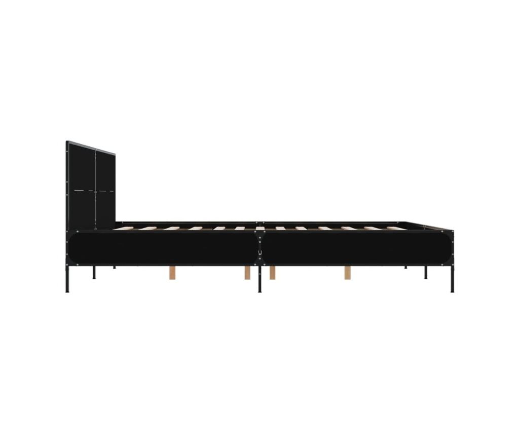 Rám postele černý 120 x 200 cm kompozitní dřevo a kov - 5